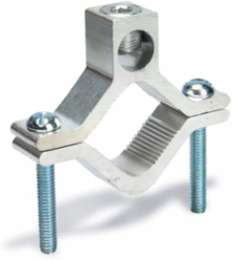 Aluminum Water Pipe Ground Clamp 1-1/2 to 2 Inch, Dual-Rated for Wire 6-250