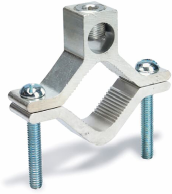 Aluminum Waterpipe Ground Clamp 2-1/2 Inch to 4 Inch, Wire Range 6-250
