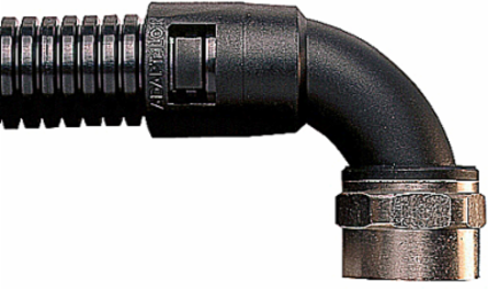 90 Degree Conduit Fitting, 13mm, M16 Thread, Polyamide, IP66