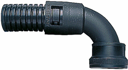 90 Degree Conduit Fitting, 28mm UNEF Thread, Black, IP68