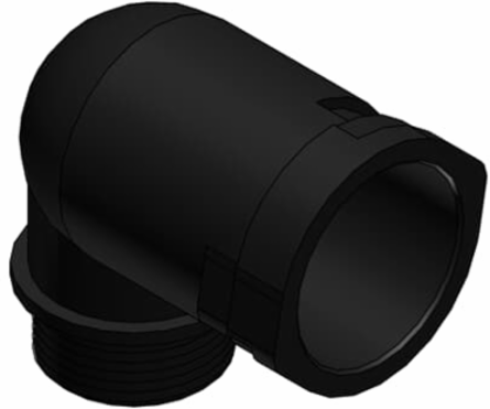 CONDUIT FTNG 90D PG16 NW17 IP66 BLK