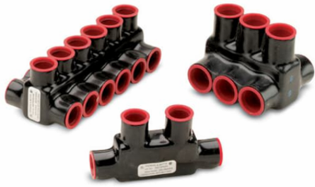 AMT 2 Port PVC Connector, 250 kcmil-6 Str, 600 V, Black Insulation