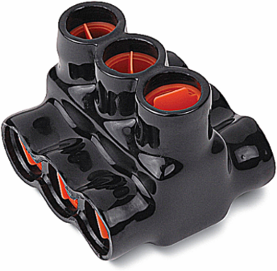 AMT Connector 3 Multi-Port PVC, 3.09 Inch Length, 600V, Black