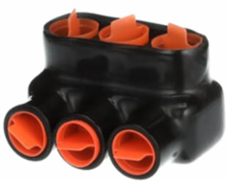 3 Port PVC Connector, 600V, 3.09 Inch Length, 5/16 Inch Hex