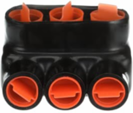 3 Port PVC Connector, 600V, 3.09 Inch Length, 5/16 Inch Hex