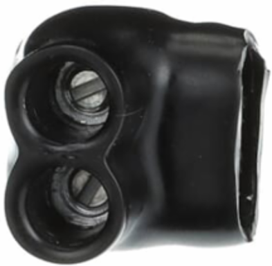 2-Port Multi-Tap Same Side Connector, 4-14 AWG, 600V, PVC Insulated, Black