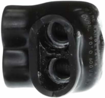 2-Port Multi-Tap Same Side Connector, 4-14 AWG, 600V, PVC Insulated, Black
