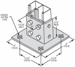 HDG DBL STRUT POST BASE