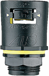 Conduit Fitting 16mm with 1/2 Inch NPT Thread, Black/Yellow Elastomer, IP68