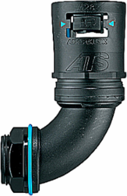 90 Degree NPT Conduit Fitting, 1-1/4 Inch Thread, Polyamide, IP68