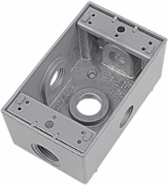 Weatherproof Box 17.3 Cubic Inches, 5 Outlets, 3/4 Inch Hub Size, Aluminum