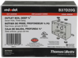 3 Gang Deep Weatherproof Box 54.8 Cubic Inches, 3/4 Inch Hub, Silver Aluminum