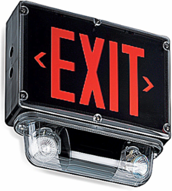 1RDA4X2LACW Exit Combination Unit 12W, MR16 LED, 12-5/8 Inch Height x 13-1/4 Inch Width