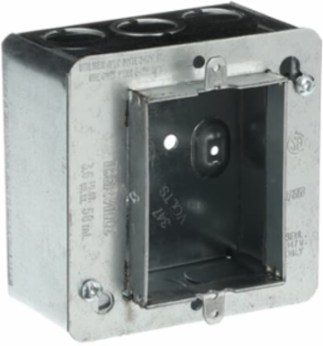 4IN SQUARE BOX 2 1/8 HV C/W COVER