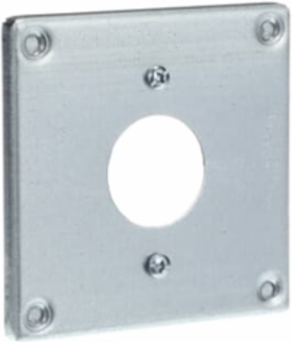 4IN SQ COVER 15A ROUND RECEPTACLE