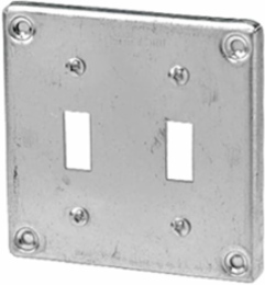 4IN SQUARE COVER TWO TOGGLE SWITCH