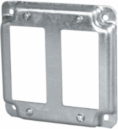 4IN SQ COVER TWO GFCI RECEP