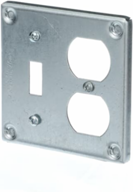 4IN SQ COVER ONE DUPLEX ONE SWITCH