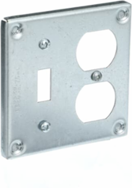 4IN SQ COVER ONE DUPLEX ONE SWITCH
