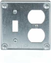 4IN SQ COVER ONE DUPLEX ONE SWITCH