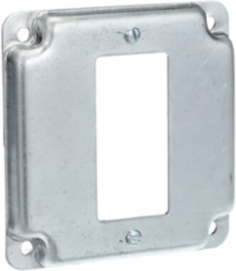 4IN SQ COVER ONE GFCI RECEP