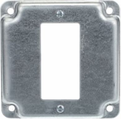 4IN SQ COVER ONE GFCI RECEP
