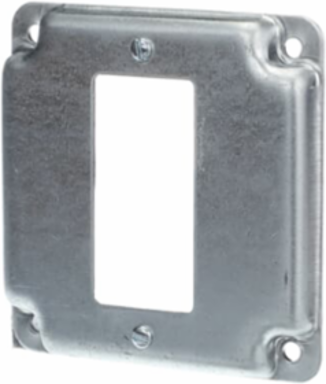 4IN SQ COVER ONE GFCI RECEP