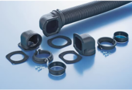 FITTING PA6 NW56 FLNGE 90D IP68 BLK