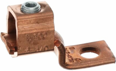 Copper Single-Conductor One-Hole Mount 4 Str-3/0 Str, 2-3/6 Inch Length