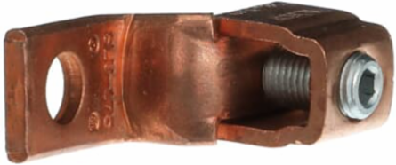 Copper Single-Conductor One-Hole Mount 4 Str-3/0 Str, 2-3/6 Inch Length