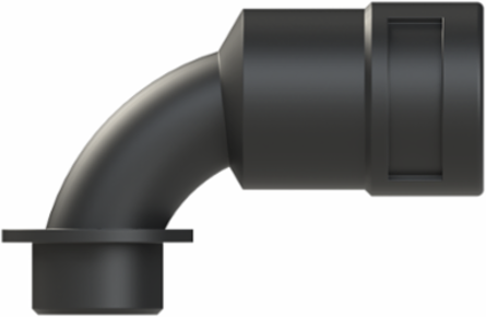 COND FTNG 90DCURV M20 NW17 IP66 BLK