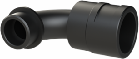 COND FTNG 90DCURV M25 NW23 IP66 BLK