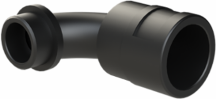 COND FTNG 90DCURV M25 NW23 IP68 BLK