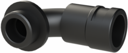 COND FTNG 90DCURV M25 NW17 IP68 BLK