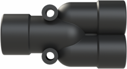 Y-CONN 1PC 2XNW10,NW12 PA6 IP66 BLK