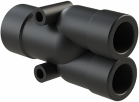 Y-CONN 1PC 2XNW12,NW17 PA6 IP66 BLK