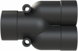 Y-CONN 1PC 2XNW23,NW29 PA6 IP66 BLK