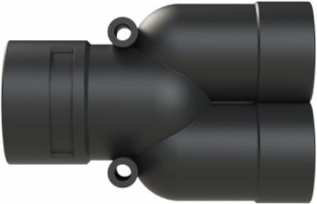 Y-CONN 1PC 2XNW29,NW36 PA6 IP66 BLK