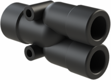 Y-CONN 1PC 2XNW10,NW12 PA6 IP68 BLK