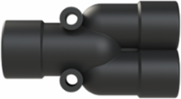 Y-CONN 1PC 2XNW10,NW12 PA6 IP68 BLK