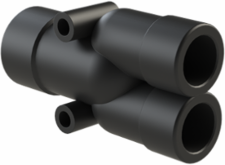 Y-CONN 1PC 2XNW12,NW17 PA6 IP68 BLK