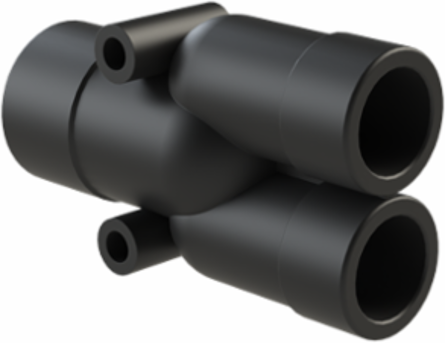 Y-CONN 1PC 2XNW17,NW23 PA6 IP68 BLK