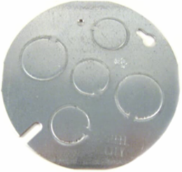 Concrete Box Cover Plate 4 Inch Pre-Galvanized Steel 5 Knockouts