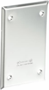 Aluminum Weatherproof Receptacle Cover, Silver, Single Gang, No Knockouts