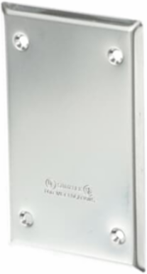 Aluminum Weatherproof Receptacle Cover, Silver, Single Gang, No Knockouts