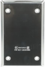 Aluminum Weatherproof Receptacle Cover, Silver, Single Gang, No Knockouts