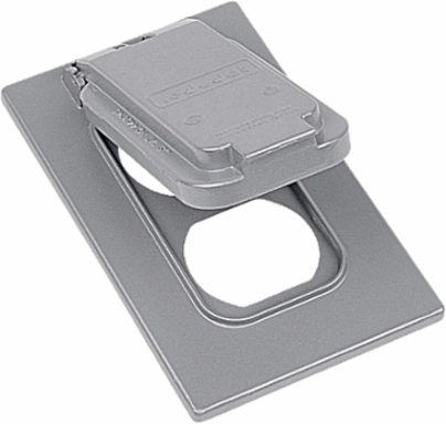 Weatherproof Device Box Cover, Aluminum, 1 Duplex Receptacle, 9.9x6.6x5.9 Inch