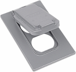 Weatherproof Device Box Cover, Aluminum, 1 Duplex Receptacle, 9.9x6.6x5.9 Inch