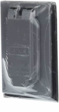 Single Gang Weatherproof GFI Receptacle Cover, Silver Zinc Alloy, UL E28688