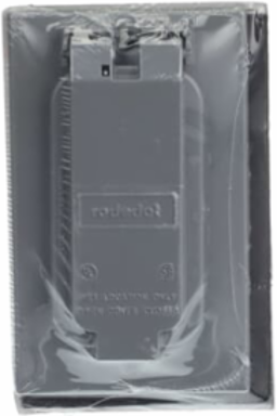 Single Gang Weatherproof GFI Receptacle Cover, Silver Zinc Alloy, UL E28688